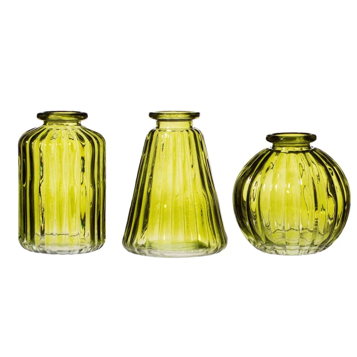 Sale Sass and Belle Olive Green Glass Bud Vases - Set of 3