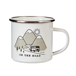 Outlet Sass and Belle On The Road Enamel White Mug