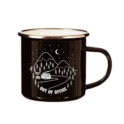 Sale Sass and Belle Out Of Office Enamel Black Mug