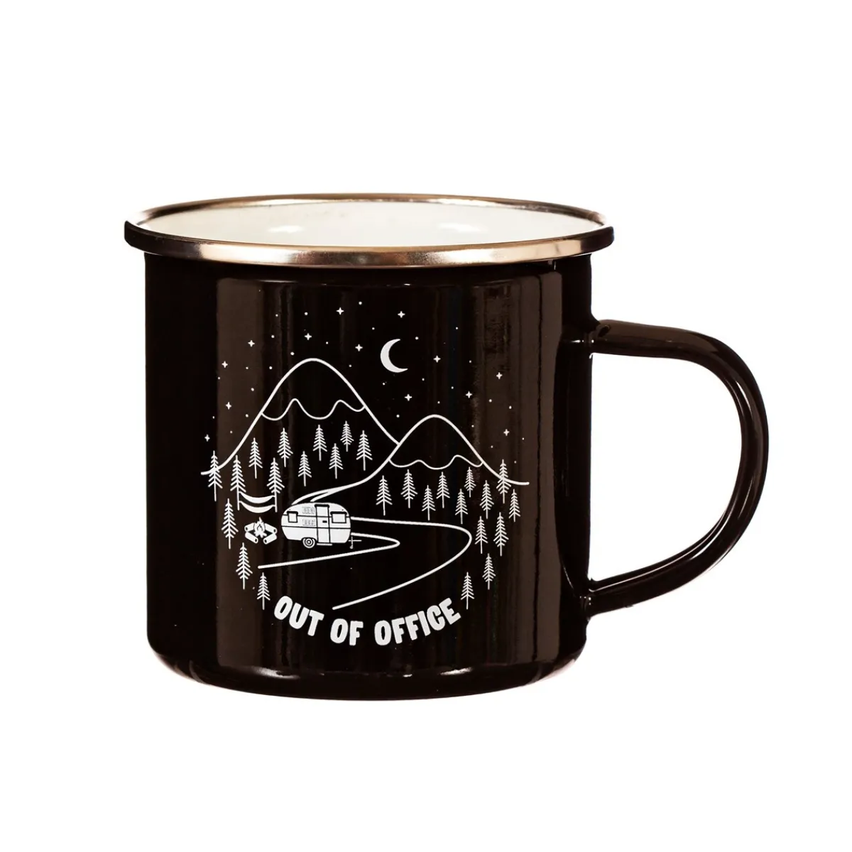 Sale Sass and Belle Out Of Office Enamel Black Mug