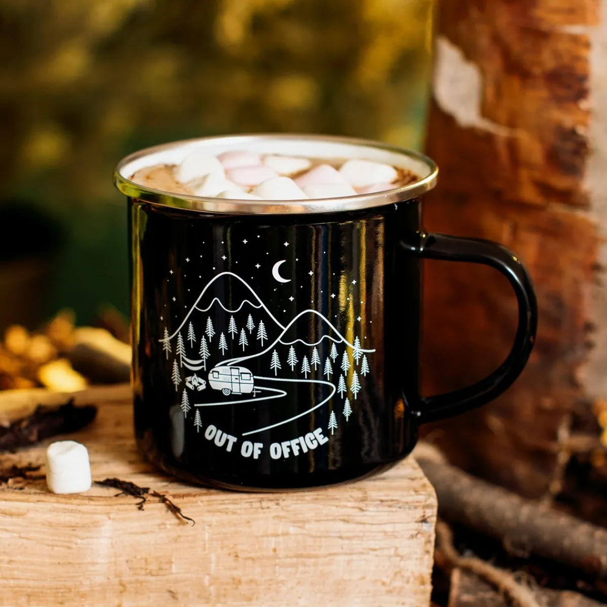 Sale Sass and Belle Out Of Office Enamel Black Mug