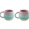 New Sass and Belle Pastel Ombre Espresso Mugs Pink & Green - Set of 2