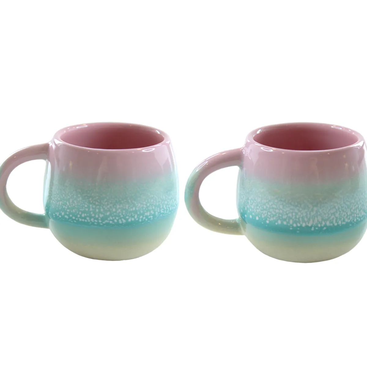 New Sass and Belle Pastel Ombre Espresso Mugs Pink & Green - Set of 2