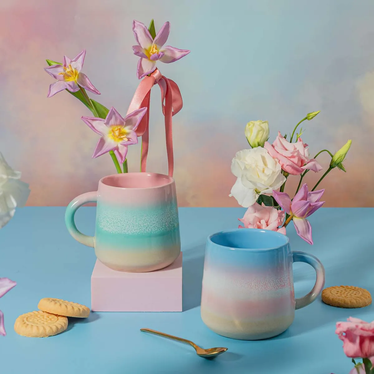 Sale Sass and Belle Pastel Ombre Mug Blue & Pink