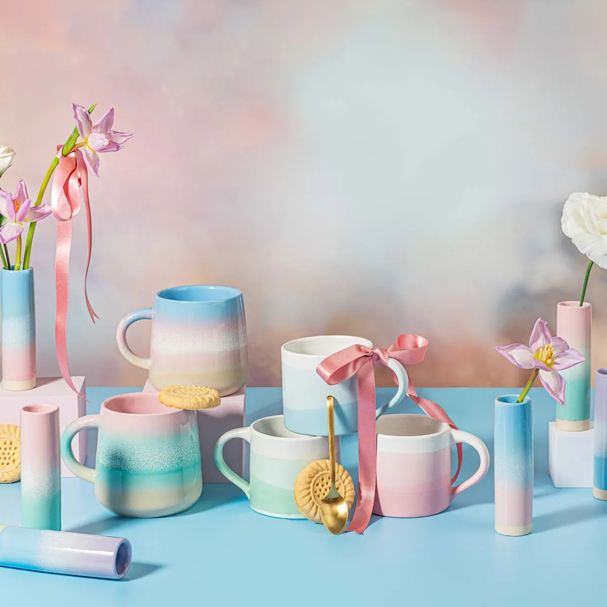 Sale Sass and Belle Pastel Ombre Mug Blue & Pink