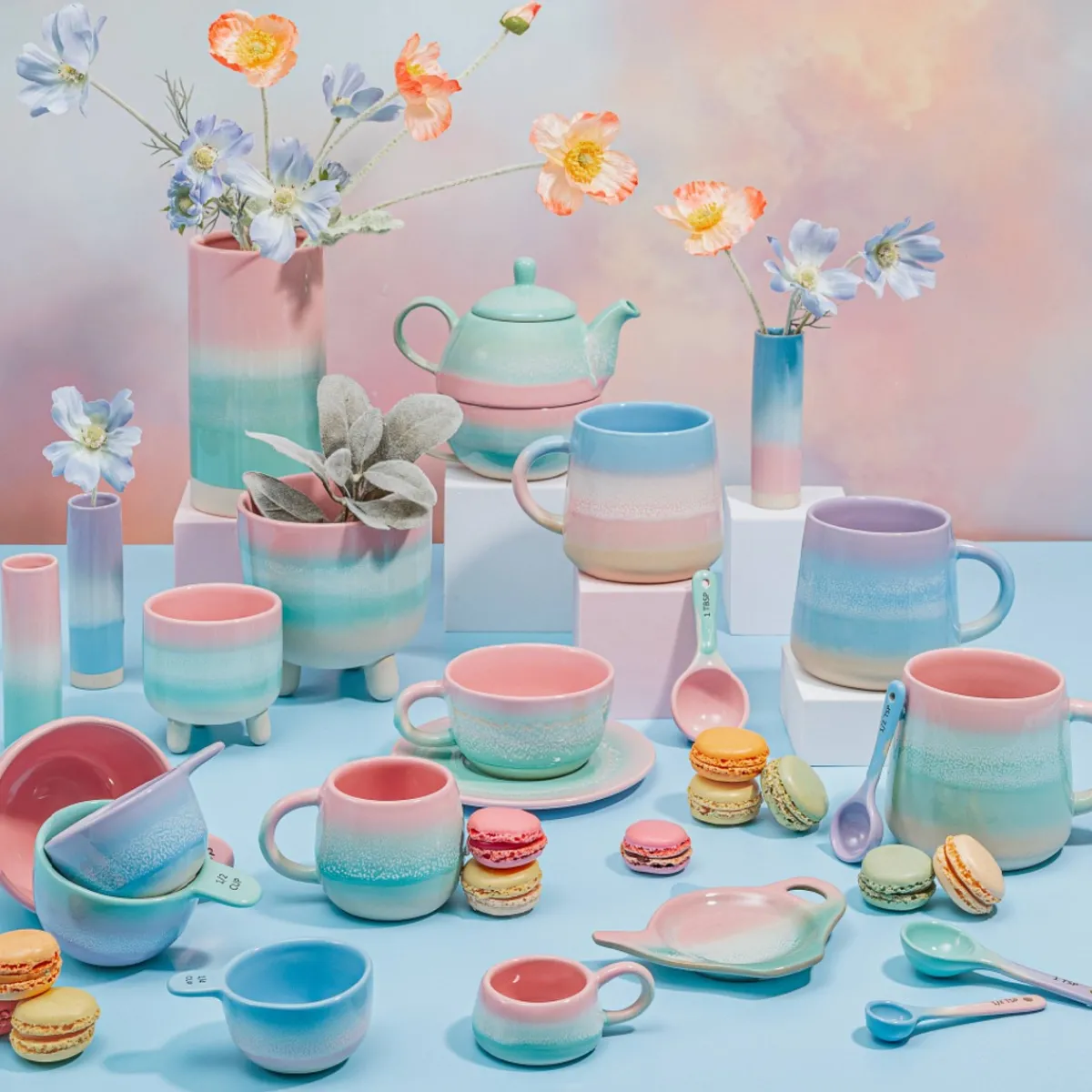 Sass and Belle Pastel Ombre Mug Lilac & Blue