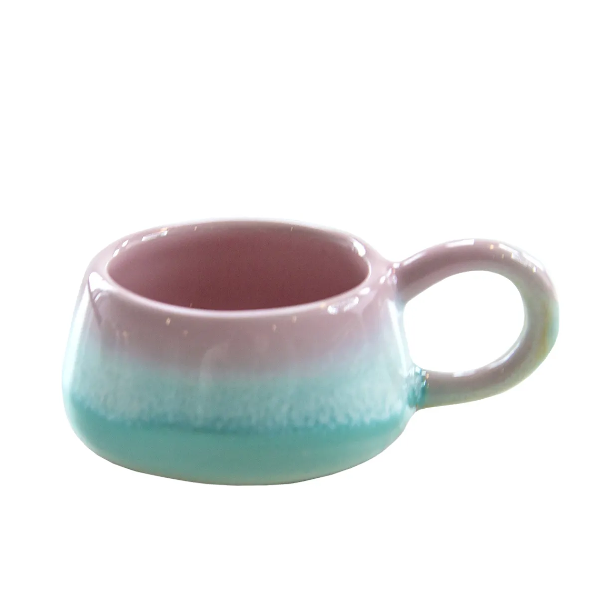 Sass and Belle Pastel Ombre Tealight Holder with Handle Pink & Green