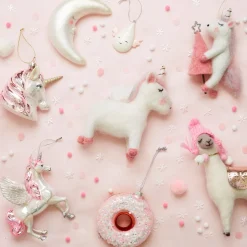 Outlet Sass and Belle Pink Shimmer Unicorn Head Shaped Bauble