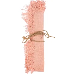 Best Sass and Belle Pink Stonewash Napkins with Fringed Edge - Set of 2