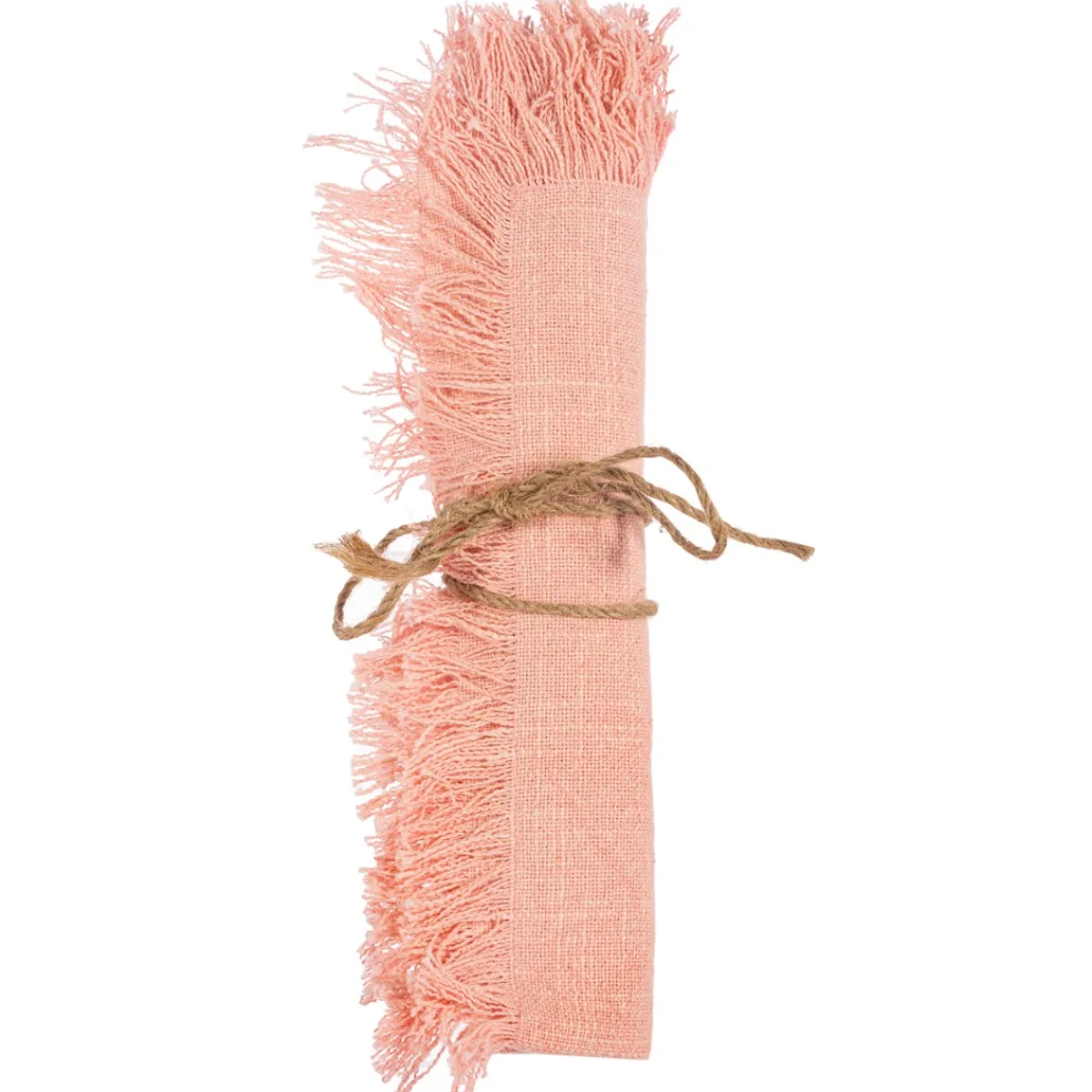 Best Sass and Belle Pink Stonewash Napkins with Fringed Edge - Set of 2