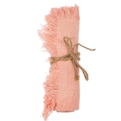 New Sass and Belle Pink Stonewash Placemats with Fringed Edge - Set of 2
