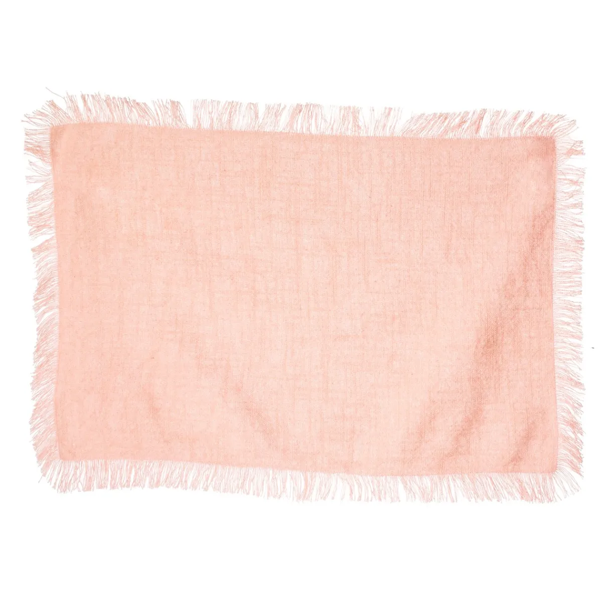 New Sass and Belle Pink Stonewash Placemats with Fringed Edge - Set of 2