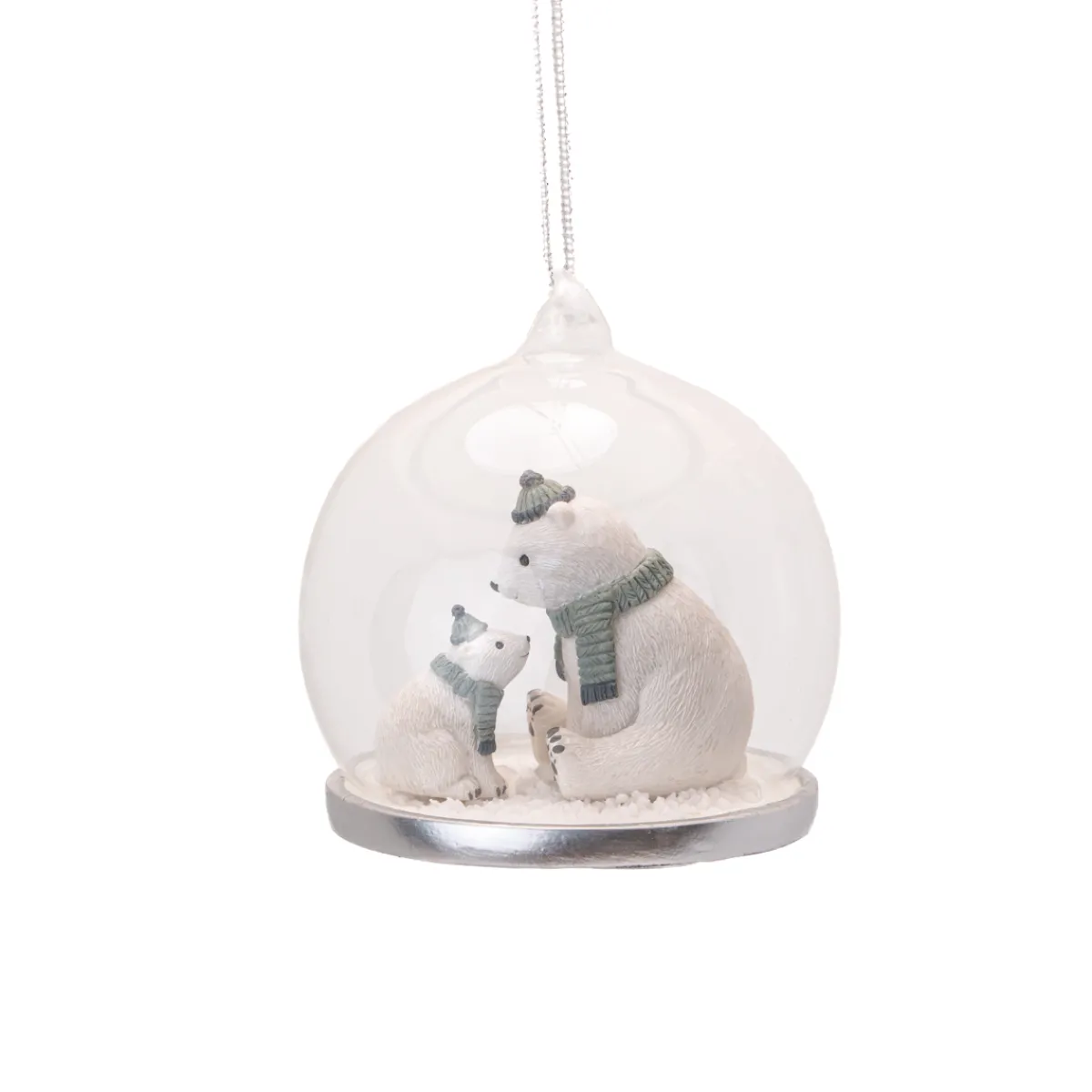 Sass and Belle Polar Bear Mummy & Baby Dome Bauble