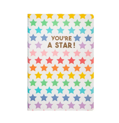 Outlet Sass and Belle Rainbow Stars A5 Notebook