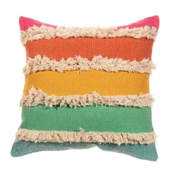 Outlet Sass and Belle Rainbow Stripe Tufted Cushion Cover