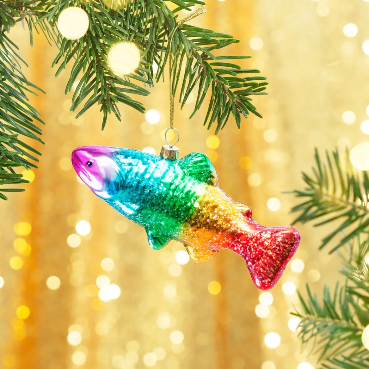 Online Sass and Belle Rainbow Trout Shaped Bauble