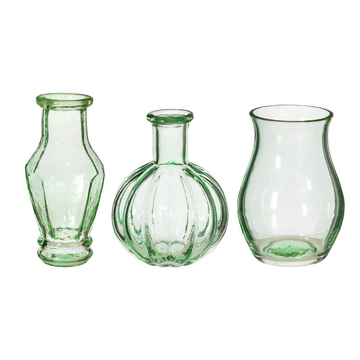 Clearance Sass and Belle Recycled Glass Vintage Bud Vase Pale Green - Set of 3