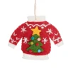 Hot Sass and Belle Red Christmas Jumper Felt Decoration