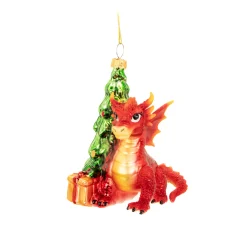 New Sass and Belle Red Dragon With Tree Shaped Bauble