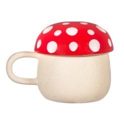 New Sass and Belle Red Mushroom Mug with Lid
