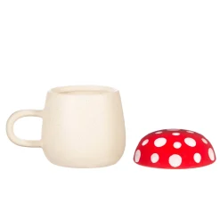 New Sass and Belle Red Mushroom Mug with Lid