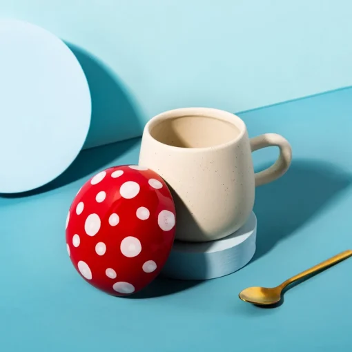 New Sass and Belle Red Mushroom Mug with Lid