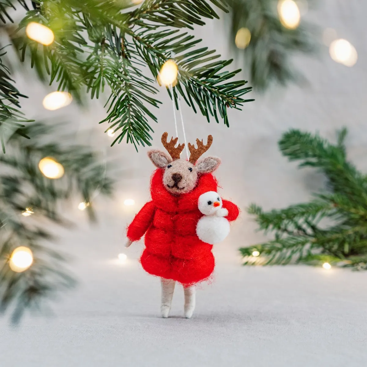 Sale Sass and Belle Reindeer in Puffer Jacket Hanging Decoration