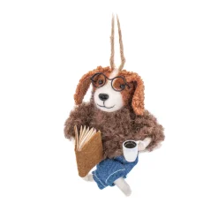 Sass and Belle Relaxing Dog Felt Decoration