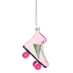 Online Sass and Belle Retro Rollerskate Shaped Bauble Pink