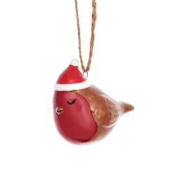 Hot Sass and Belle Robin Shaped Ceramic Hanging Decoration