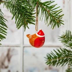 Hot Sass and Belle Robin Shaped Ceramic Hanging Decoration