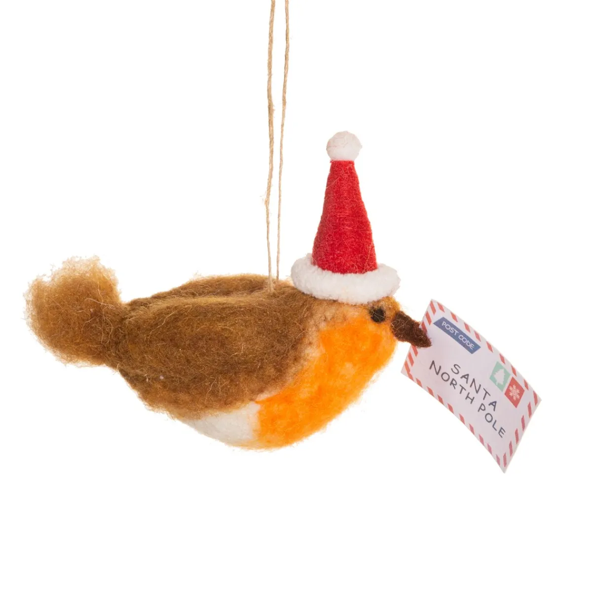 Hot Sass and Belle Robin with Letter to Santa Felt Decoration