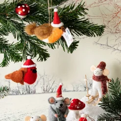 Hot Sass and Belle Robin with Letter to Santa Felt Decoration