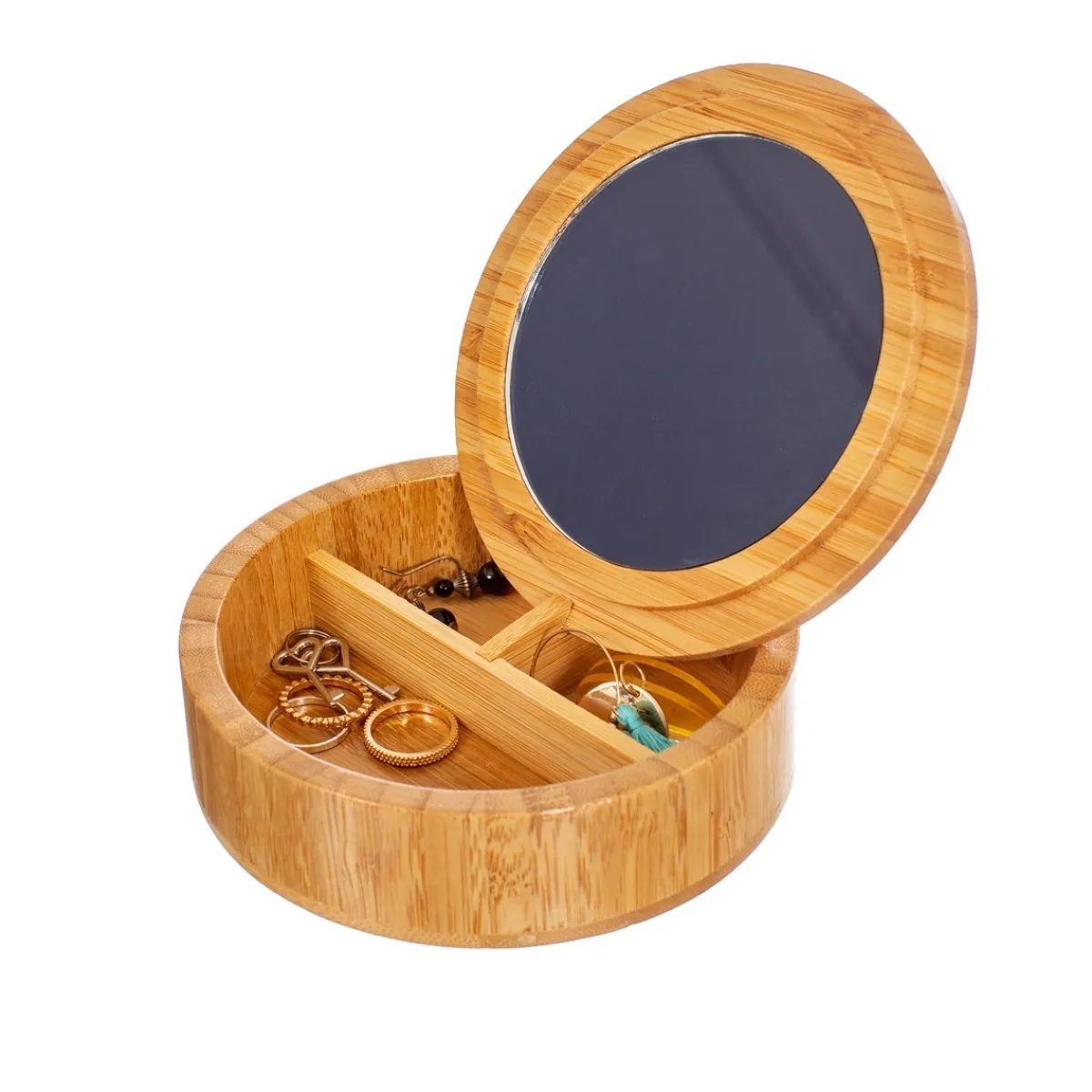 Discount Sass and Belle Round Bamboo Jewellery Box