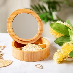 Discount Sass and Belle Round Bamboo Jewellery Box