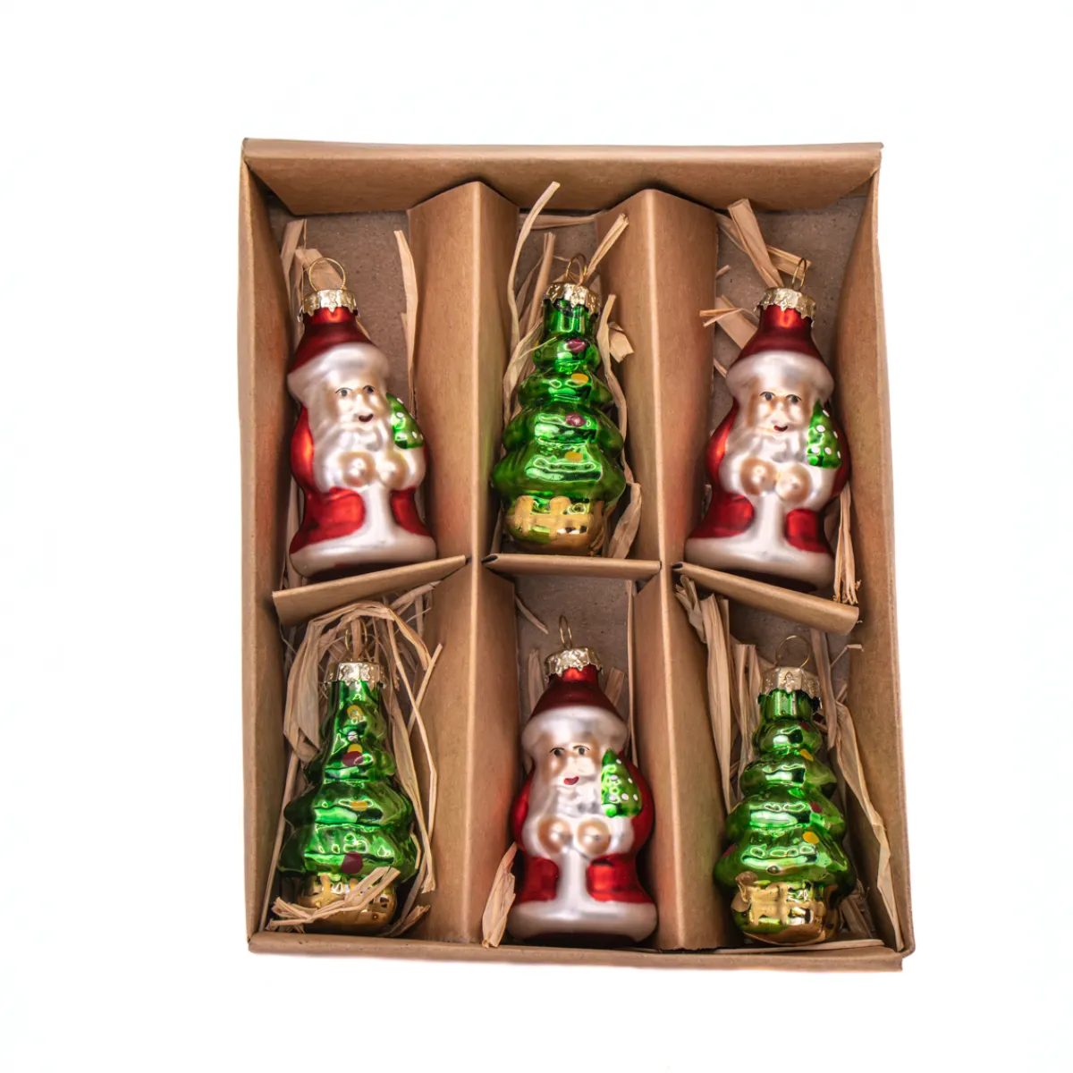 Sale Sass and Belle Santa & Trees Mini Shaped Baubles - Set of 6