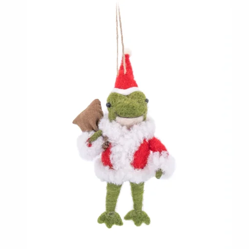 Best Sass and Belle Santa Frog Felt Decoration