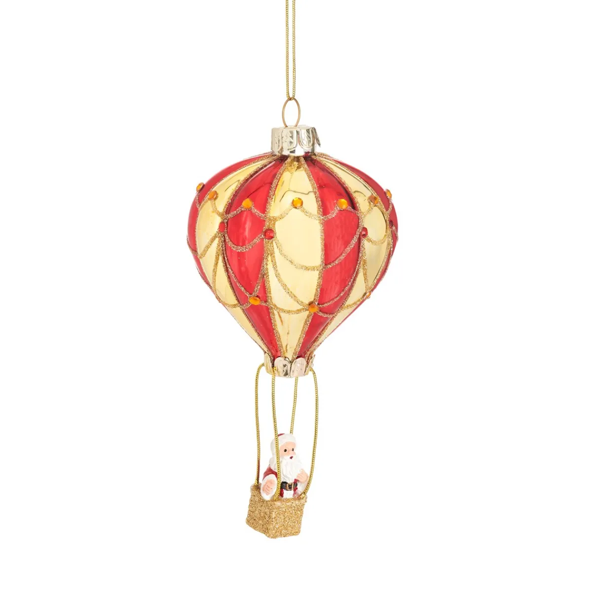 Discount Sass and Belle Santa in a Hot Air Balloon Shaped Bauble