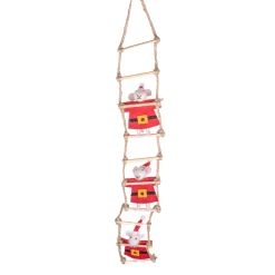 Hot Sass and Belle Santa Mouse Ladder Felt Decoration