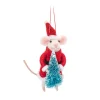 Discount Sass and Belle Santa Mouse with Tree Felt Decoration