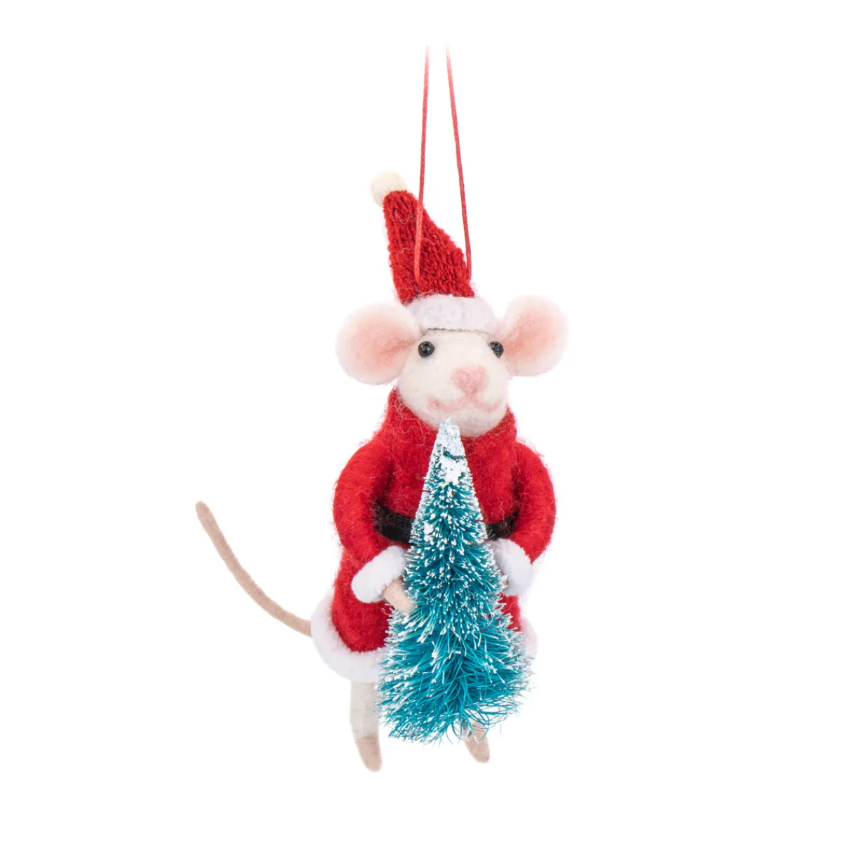 Discount Sass and Belle Santa Mouse with Tree Felt Decoration