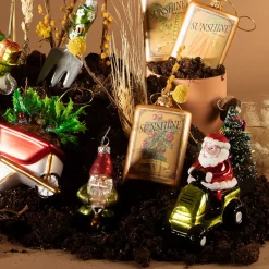 Clearance Sass and Belle Santa on a Lawn Mower Shaped Bauble