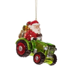 Clearance Sass and Belle Santa on a Tractor Shaped Bauble