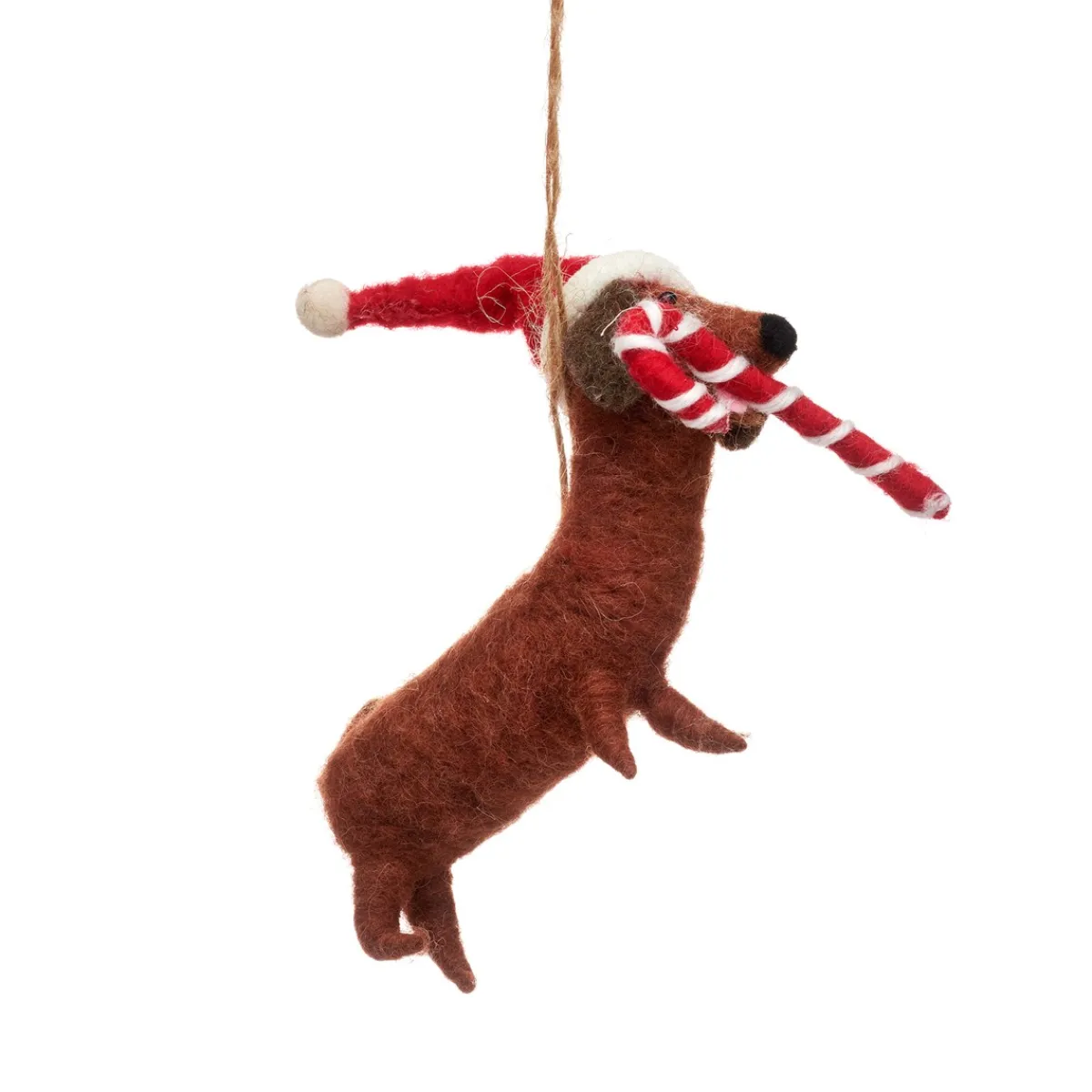 Outlet Sass and Belle Sausage Dog with Candy Cane Hanging Decoration
