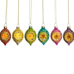 Outlet Sass and Belle Set of 6 Bright Metallic Open Faced Baubles