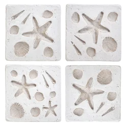 New Sass and Belle Shell Imprint Coasters - Set of 4