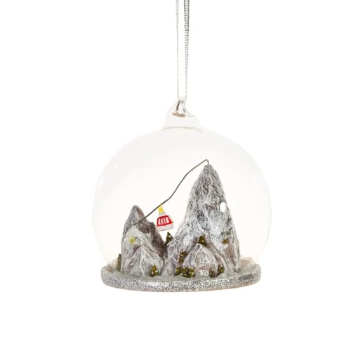 Sass and Belle Ski Mountain Dome Bauble
