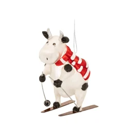 Sass and Belle Skiing Cow Shaped Bauble
