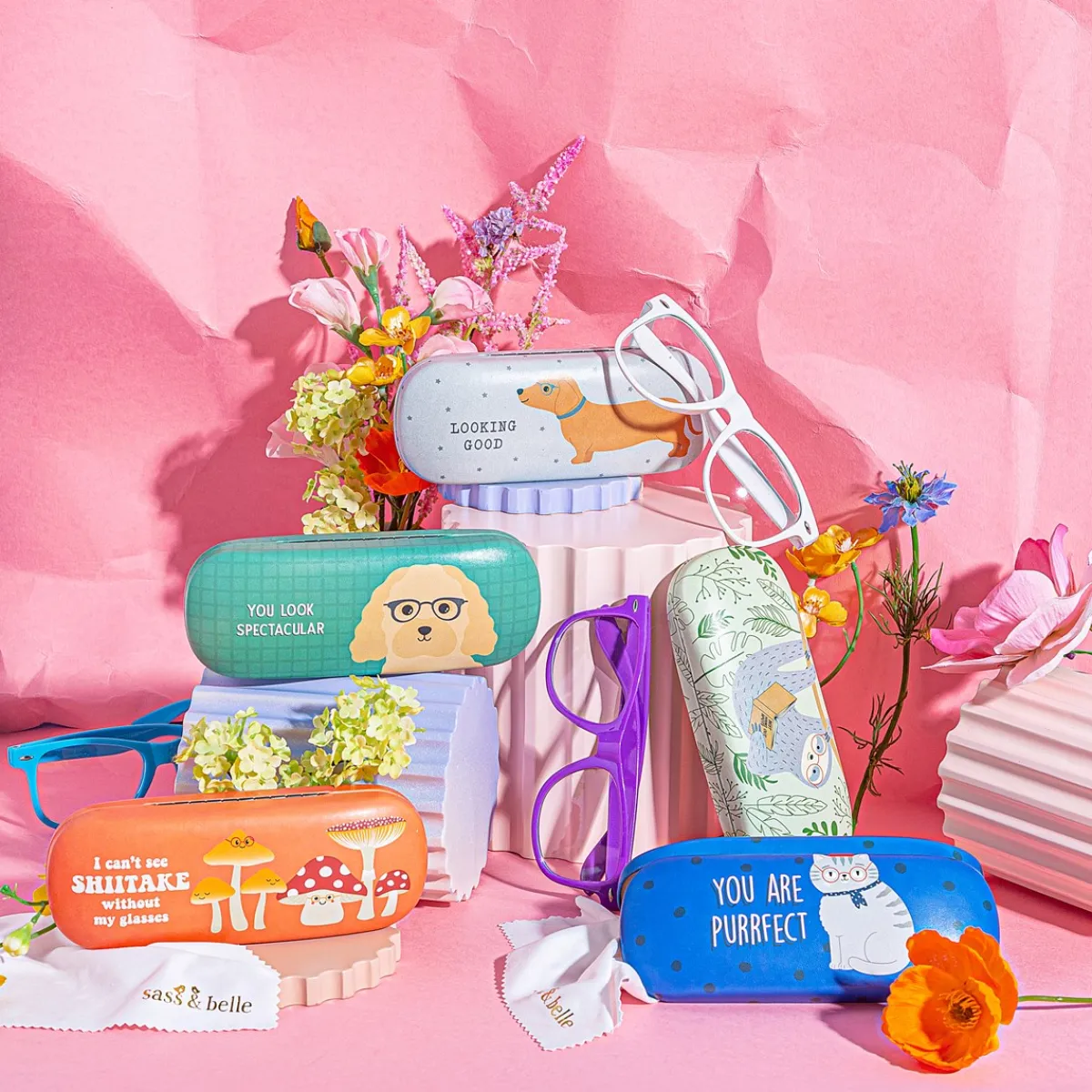 Hot Sass and Belle Sloth Glasses Case