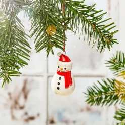 New Sass and Belle Snowman Shaped Ceramic Hanging Decoration